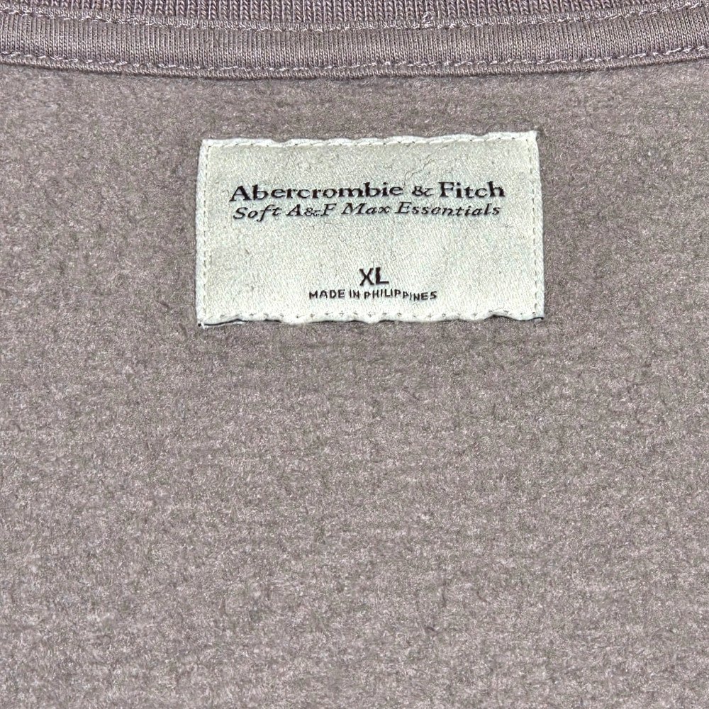 Abercrombie Sunday Half Zip Neutral Sweatshirt Taupe Gray Oversized A&F Max XL - Picture 7 of 13